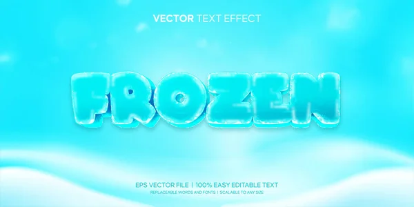 Frozen Ice Cool Style Editable Text Effect —  Vetores de Stock