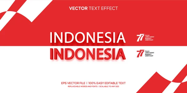 Endonezya 77 logo düzenlenebilir metin efekti