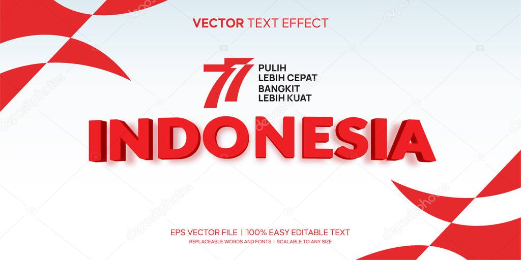 indonesia 77 editable text effect