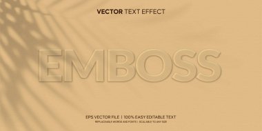 Suitable for any media or business. Editable vector text effect of emboss realistic style