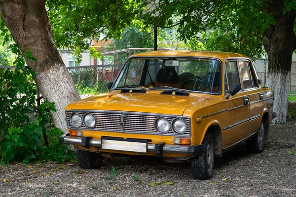 Retro yellow car of Soviet production