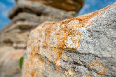 1. turuncu renk gri kaya.