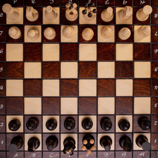 Schach Auf Dem Brett Vor Dem Spiel — Stockfoto