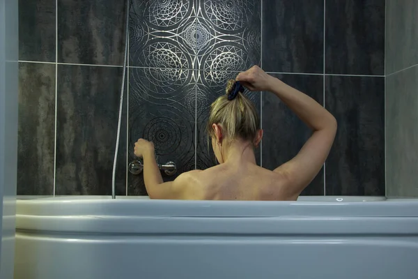 Mujer Tomando Baño — Foto de Stock