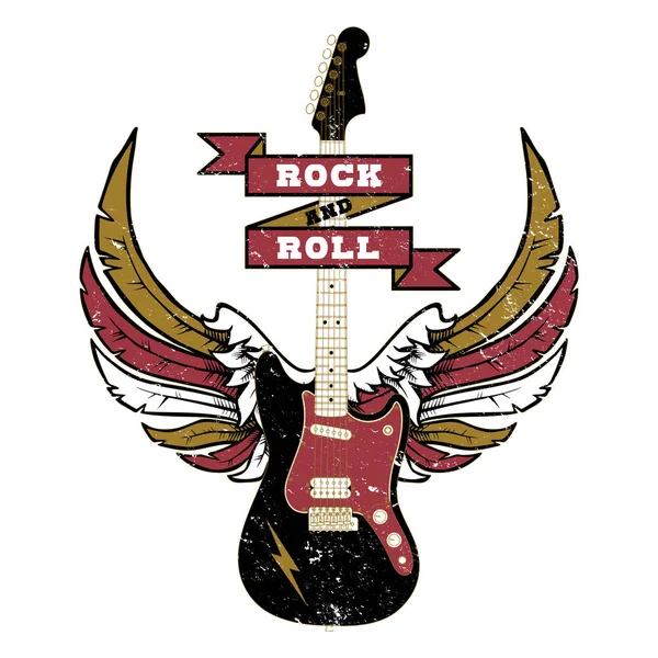 Winged Guitar - Rock And Roll - Rock Music Graphic
