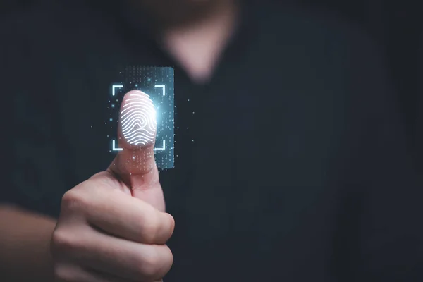 Teknoloji güvenlik sistemi için biyometrik kimliği taramak ve şifre yoluyla erişim sağlamak ve bilgisayar korsanlığı kavramını engellemek için sanal parmak iziyle başparmak izi kullanır.