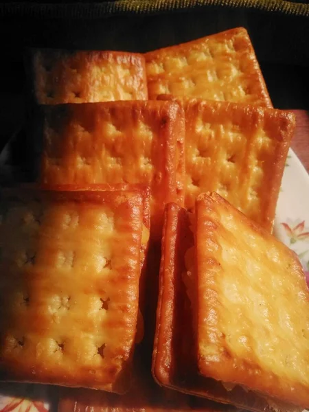 Snack Crackers Filled Fermented Cassava Made Mother — Φωτογραφία Αρχείου