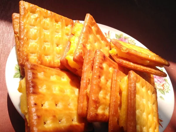 Snack Crackers Filled Fermented Cassava Made Mother — Foto de Stock