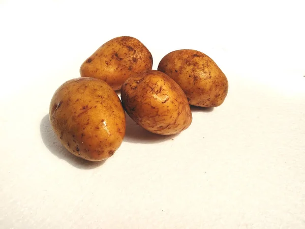 Potato Isolated White Background Potatoes Sweet Potatoes Dutch Yams Bengal – stockfoto
