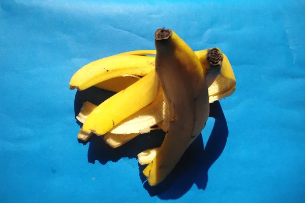 Bananas Blue Background Cold Tone Classification Bananas Kingdom Plantae Division — Photo