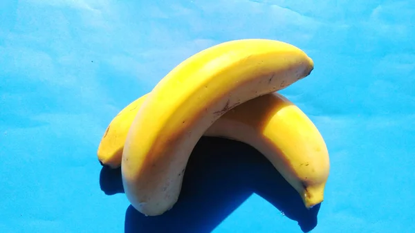 Bananas Blue Background Cold Tone Classification Bananas Kingdom Plantae Division — стокове фото