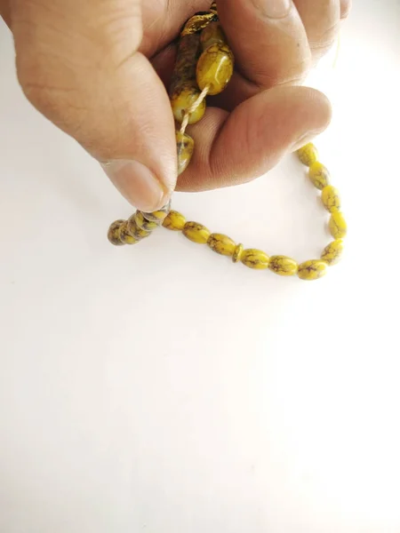 Beads Marbles Often Used Worship Muslim Prayers Rosary Beads Isolated — Zdjęcie stockowe