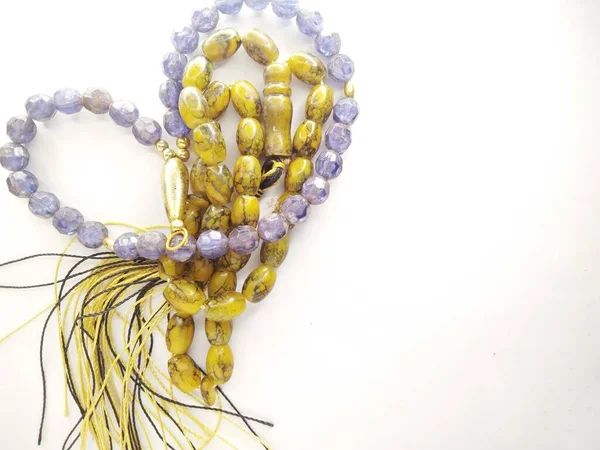 Beads Marbles Often Used Worship Muslim Prayers Rosary Beads Isolated — Stock fotografie