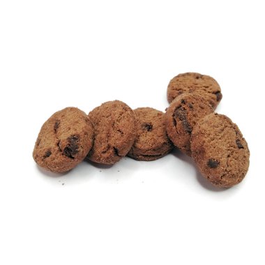 Beyaz arka planda izole edilmiş çikolatalı kurabiye koleksiyonu. arkaplan, kapak, pankart ve daha fazlası için.