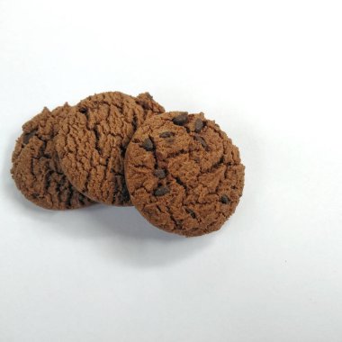 Beyaz arka planda izole edilmiş çikolatalı kurabiye koleksiyonu. arkaplan, kapak, pankart ve daha fazlası için.