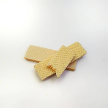 Beyaz arka planda izole edilmiş krem peynirli lezzetli gofretler. arkaplan, kapak, pankart, reklam ve daha fazlası için