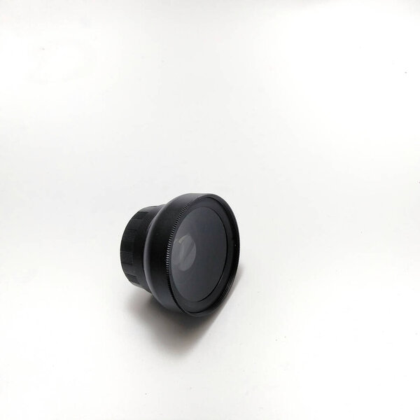Macro camera lens for smartphone isolated on white background