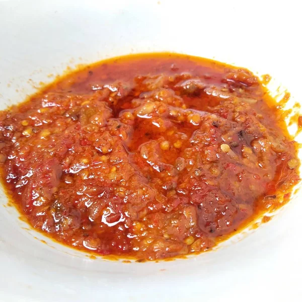 Fried Chili Sauce Isolated White Background — Stock Photo, Image