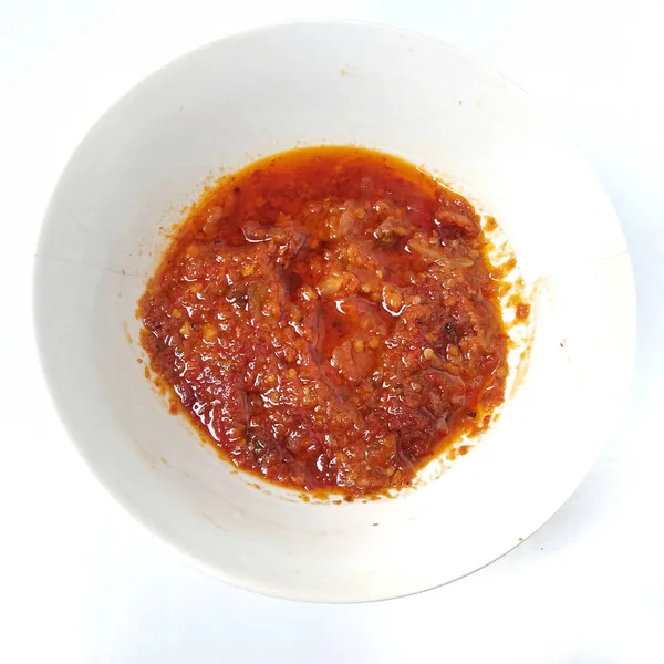 Sauce Chili Frite Isolée Sur Fond Blanc — Photo