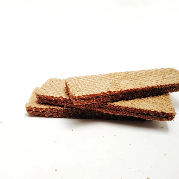 Délicieuses Galettes Chocolat Isolées Sur Fond Blanc Pour Décors Couvertures — Photo