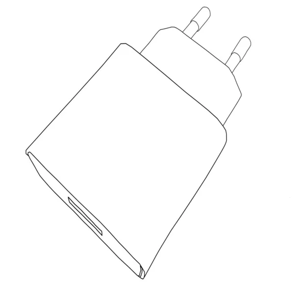 Line Drawing Charger Head Sleeping Position — Foto Stock