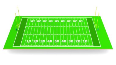 football field with soccer ball and grass. vector illustration