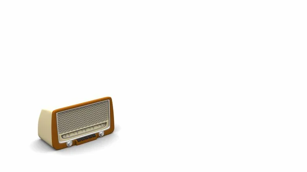 Old Retro Radio Isolated White Background — Stock Photo, Image