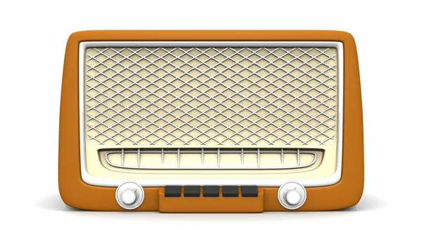 Vintage Radio Isolated White Background — Stock Photo, Image