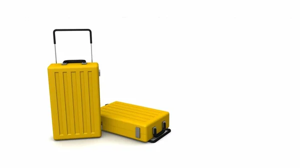 Yellow Travel Bag White Background Rendering — Φωτογραφία Αρχείου