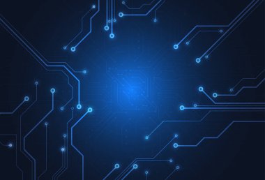 Abstract digital background with technology circuit board texture. Electronic motherboard illustration. Communication and engineering concept. Vector illustration