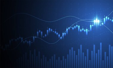 Business candle stick graph chart of stock market investment trading on white background design. Bullish point, Trend of graph. Vector illustration