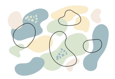 Set of fluid shapes minimal design background for cover, template, pattern. Vector illustration