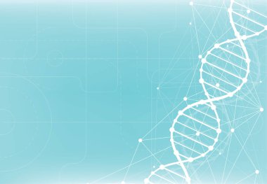 DNA moleküllü bilim şablonu, duvar kağıdı veya afiş.