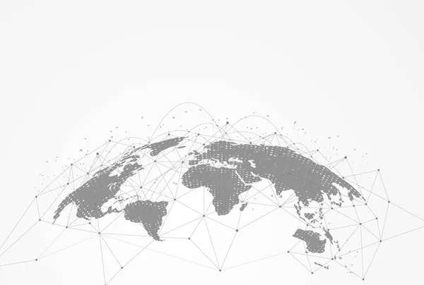 Globale Netzwerkverbindung Weltkarte Punkt Und Linienzusammensetzung Konzept Des Globalen Geschäfts — Stockvektor