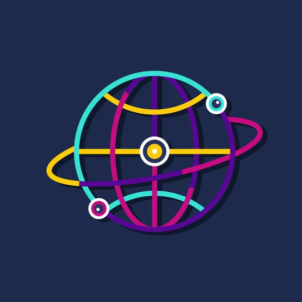 Global Colorful Icon Design Vector Illustration — Image vectorielle