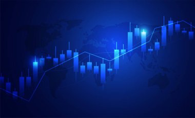 Business candle stick graph chart of stock market investment trading on white background design. Bullish point, Trend of graph. Vector illustration