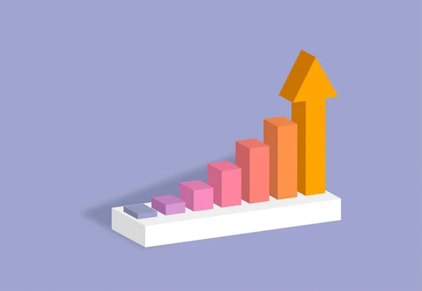 Graph Stock Stair Step Success Minimal Design Concept Vector Illustration —  Vetores de Stock