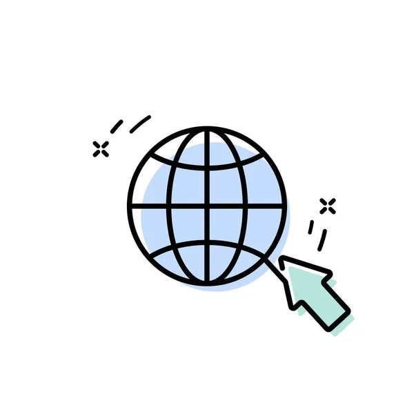 Непрерывный Рисунок Линии Иконка Интернета Белом Фоне Логотипа Веб Баннера — стоковый вектор