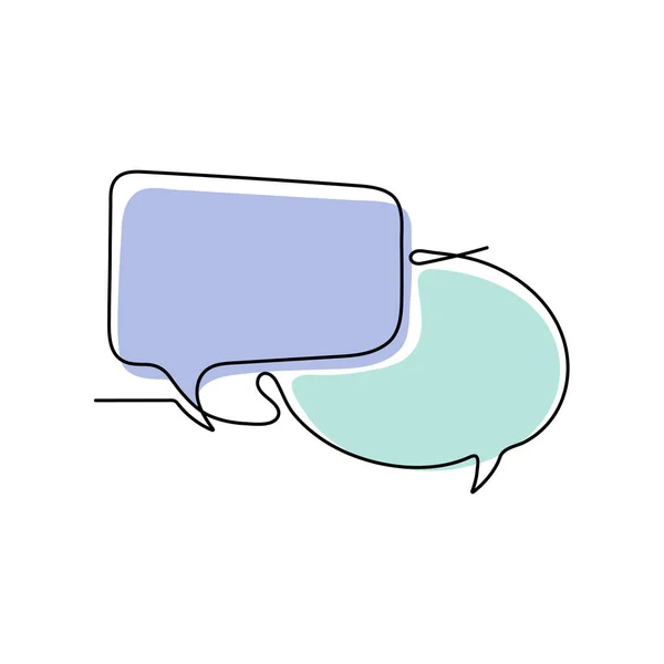 Continuous Line Drawing Speech Bubble Business White Background Vector Illustration — Image vectorielle