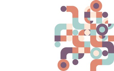 Minimal geometric abstract background design for web, banner, card, brochure. Trendy circle and square. Vector illustration