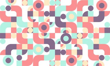 Minimal geometric abstract background design for web, banner, card, brochure. Trendy circle and square. Vector illustration