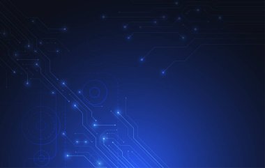 Abstract background with technology circuit board texture. Electronic motherboard illustration. Communication and engineering concept. Vector illustration