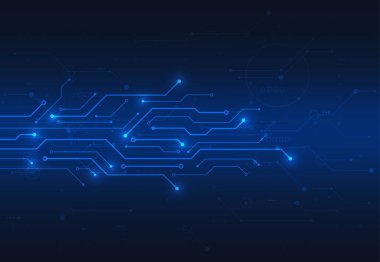Abstract digital background with technology circuit board texture. Electronic motherboard illustration. Communication and engineering concept. Vector illustration