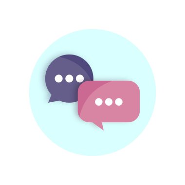 Communication concept. The word communication with pastel dialog speech bubbles. Vector illustration