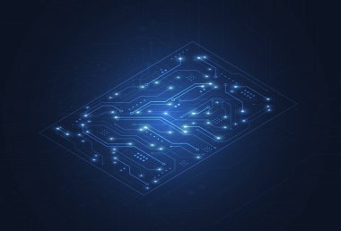 Abstract digital background with technology circuit board texture. Electronic motherboard illustration. Communication and engineering concept. Vector illustration