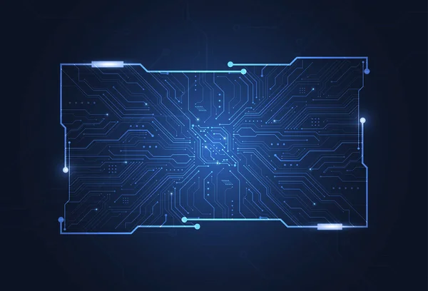 Cyber Technology Futuristic Background Design Abstract Digital Circuit Board Vector — Vettoriale Stock