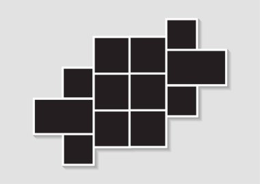 Templates photo collage image frames for photo or Picture montage. Picture montage abstract. Vector illustration
