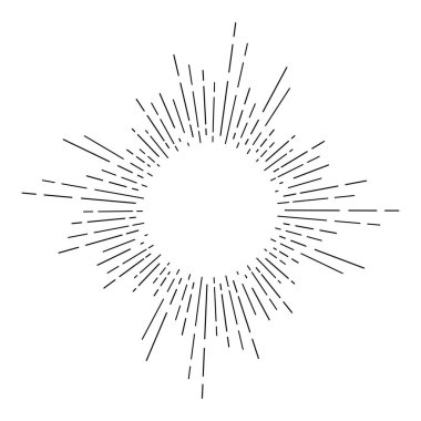 Vintage hand drawn sunburst. Vector illustration