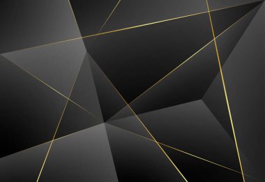Modern dark luxury gray paper background with 3d layered line triangle texture for website, business card design. Vector illustration
