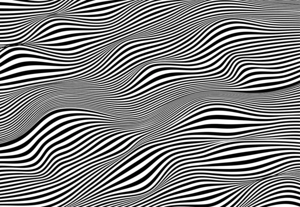 Abstract Lines Wave Wavy Stripes Pattern Vector Illustration — Vetor de Stock